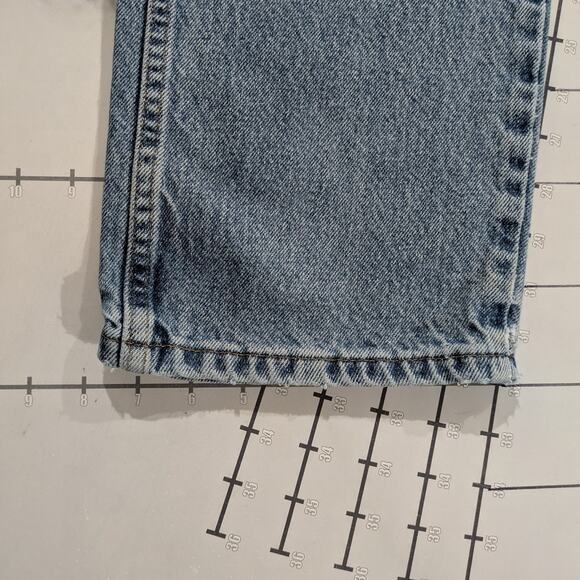 Distressed Wrangler Jeans Mens 33x32 Blue Pants Faded Patched Repaired Grunge - Picture 7 of 8